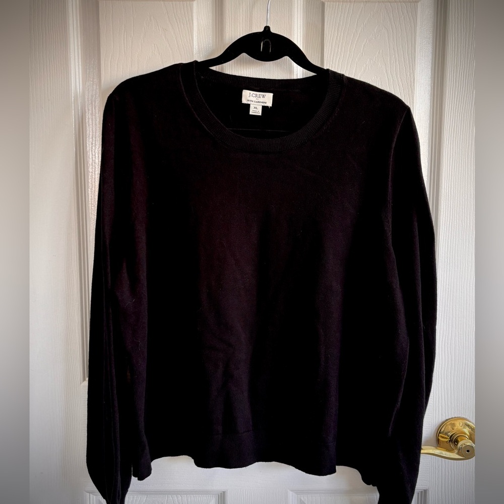 J.Crew Black Cashmere Blend Sweater - XL